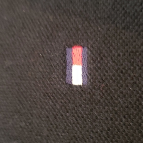 Tommy Hilfiger Men's Polo Top Black stripes Size Large 100% Cotton - Picture 9 of 11
